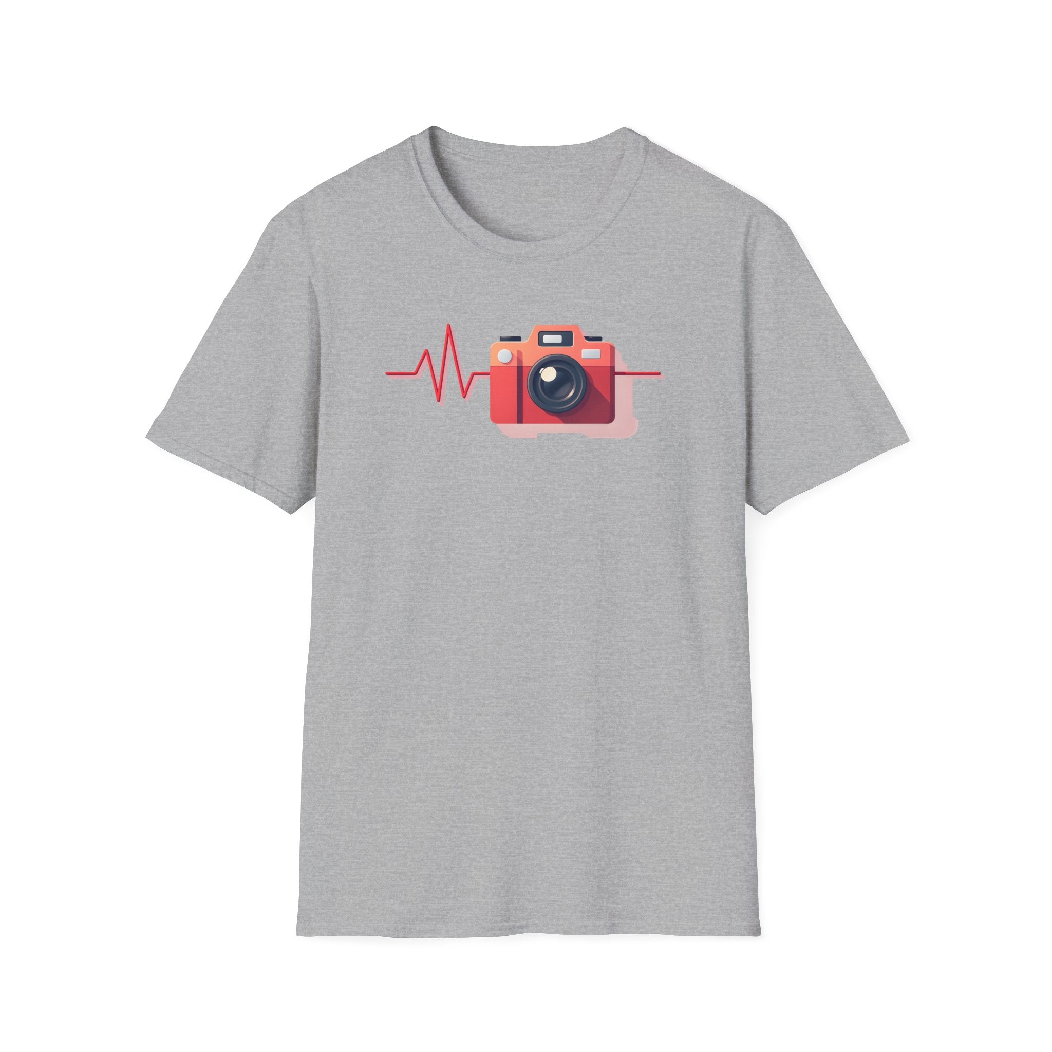 Red Camera Heartbeat T-Shirt