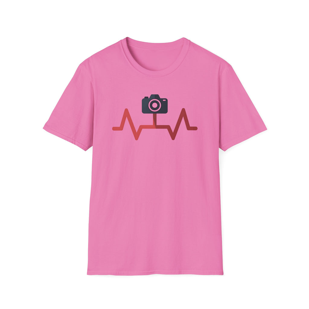 Black Camera wth Red Heartbeat T-Shirt