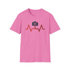 Black Camera wth Red Heartbeat T-Shirt