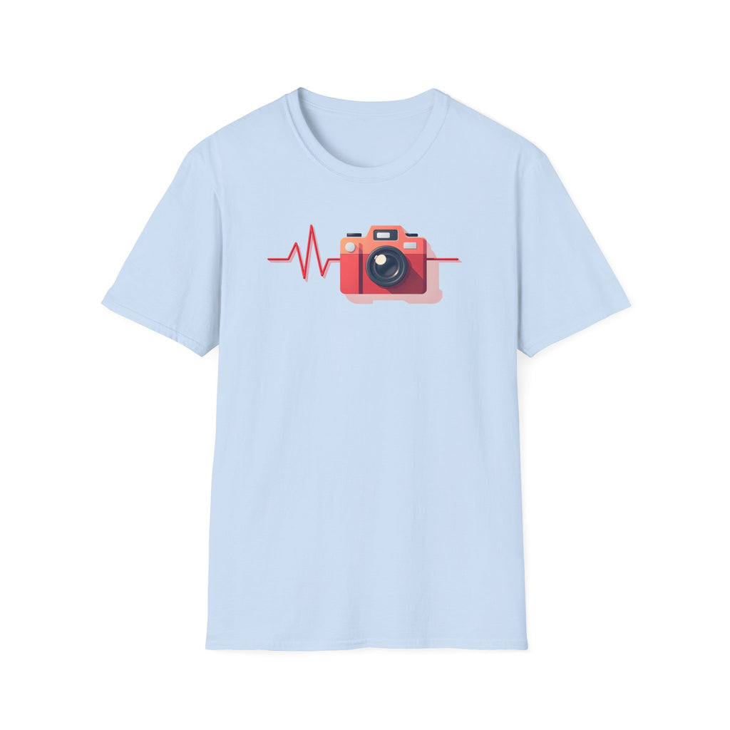 Red Camera Heartbeat T-Shirt