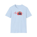 Red Camera Heartbeat T-Shirt