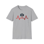 Black Camera wth Red Heartbeat T-Shirt