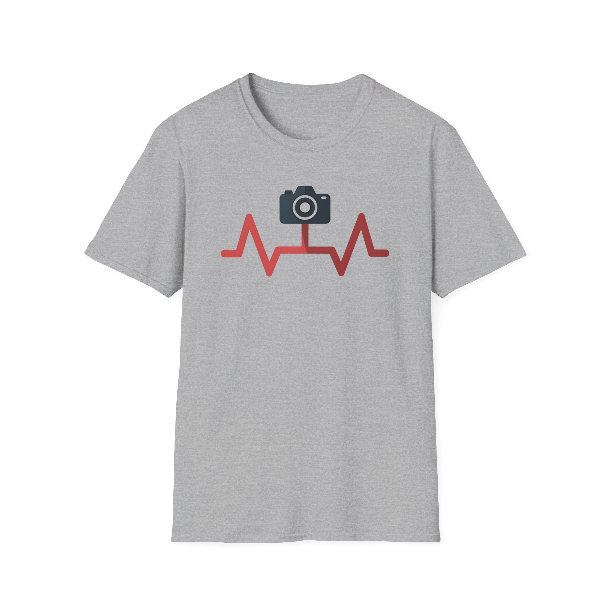 Black Camera wth Red Heartbeat T-Shirt