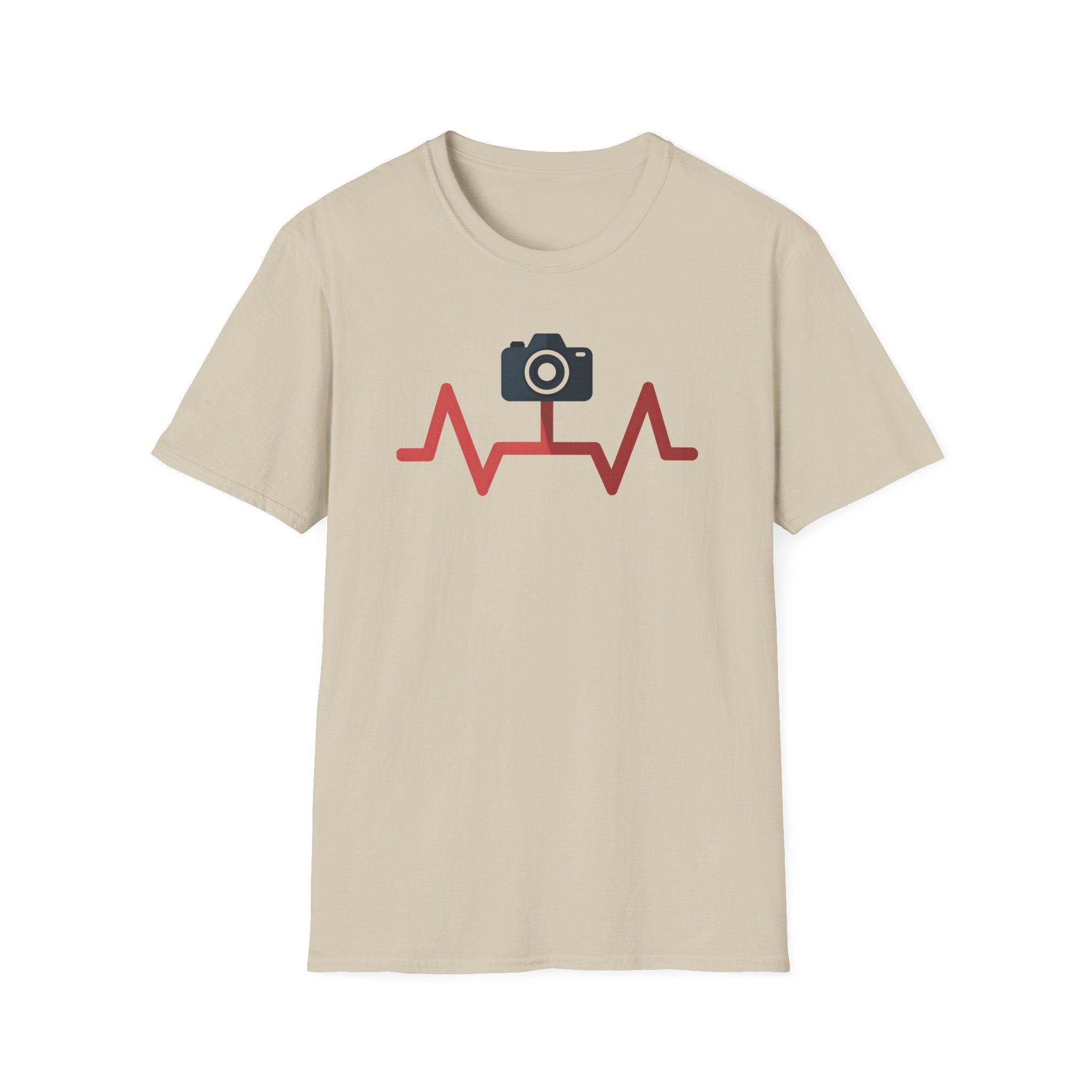 Black Camera wth Red Heartbeat T-Shirt