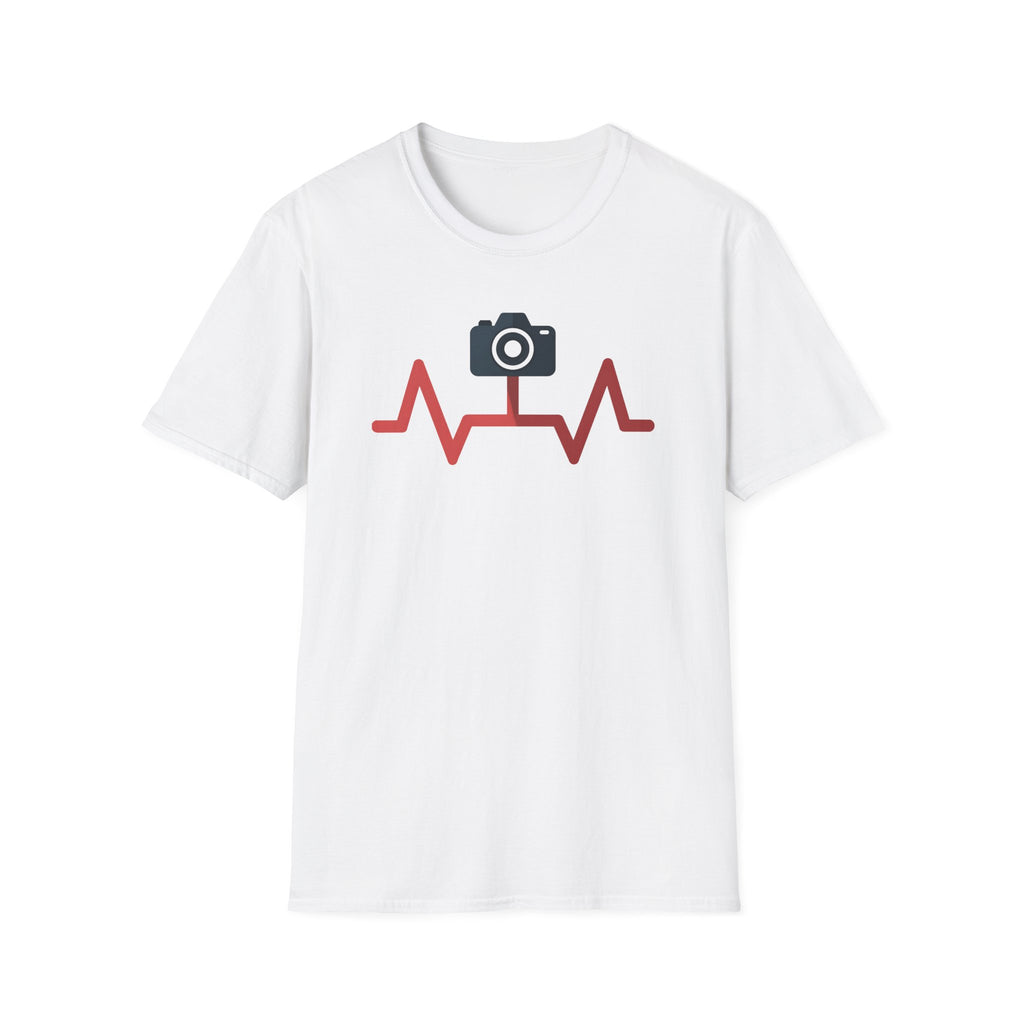 Black Camera wth Red Heartbeat T-Shirt