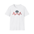 Black Camera wth Red Heartbeat T-Shirt