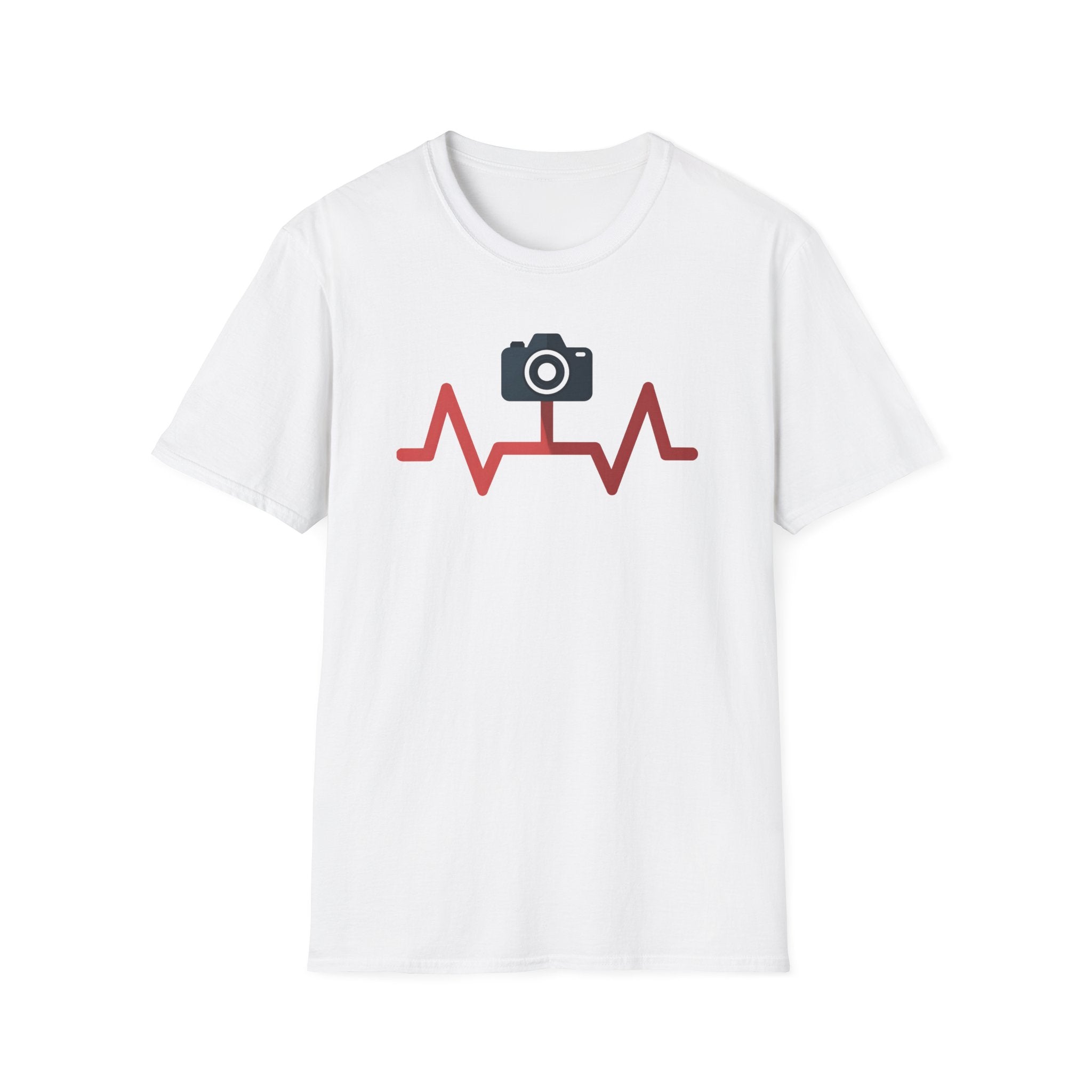 Black Camera wth Red Heartbeat T-Shirt