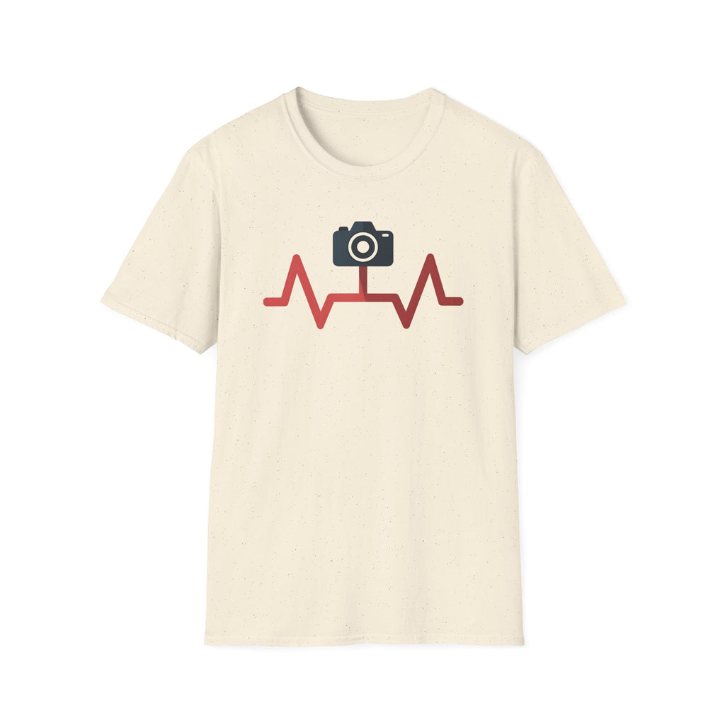 Black Camera wth Red Heartbeat T-Shirt