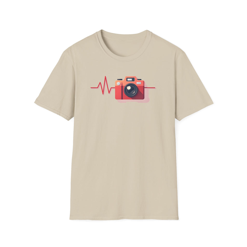 Red Camera Heartbeat T-Shirt