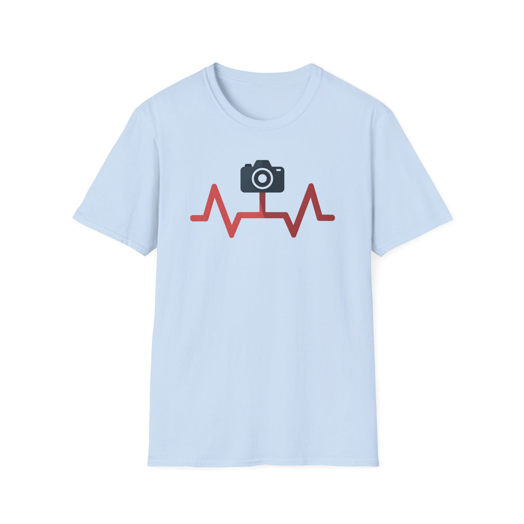 Black Camera wth Red Heartbeat T-Shirt