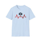 Black Camera wth Red Heartbeat T-Shirt
